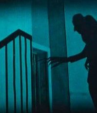 In Nosferatu, the vampire creeps up the staircase toward the heroine, but we come across just their shadow, huge and grotesque